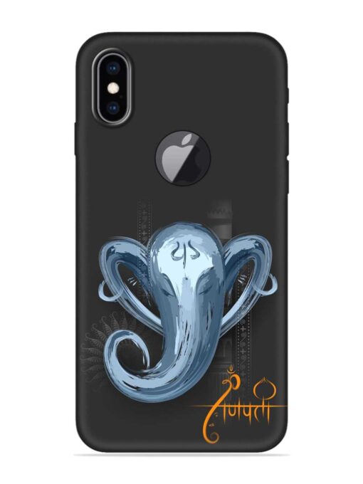 Illustration Lord Ganpati Embossed Soft Silicone Case for Apple Iphone Xs Max (Logo Cut)