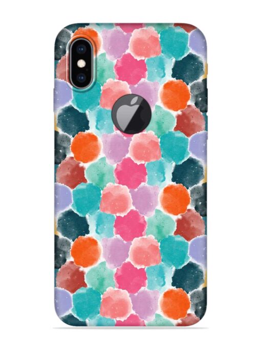 Colorful Seamless Pattern Embossed Soft Silicone Case for Apple Iphone Xs Max (Logo Cut)