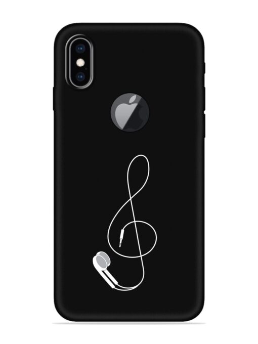 Music Earphone Vector Embossed Soft Silicone Case for Apple Iphone Xs Max (Logo Cut) Zapvi