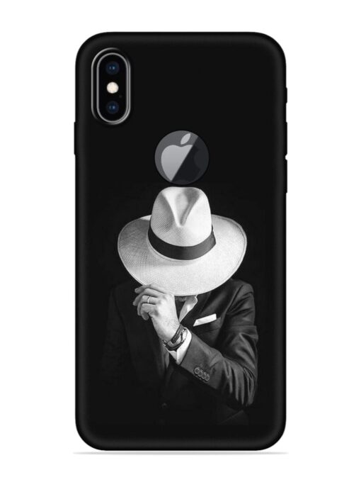 Men Under Hat Embossed Soft Silicone Case for Apple Iphone Xs Max (Logo Cut)