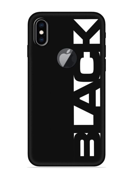 Black Typo Embossed Soft Silicone Case for Apple Iphone Xs Max (Logo Cut)