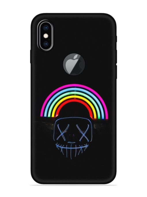 Mask Rainbow Embossed Soft Silicone Case for Apple Iphone Xs Max (Logo Cut)