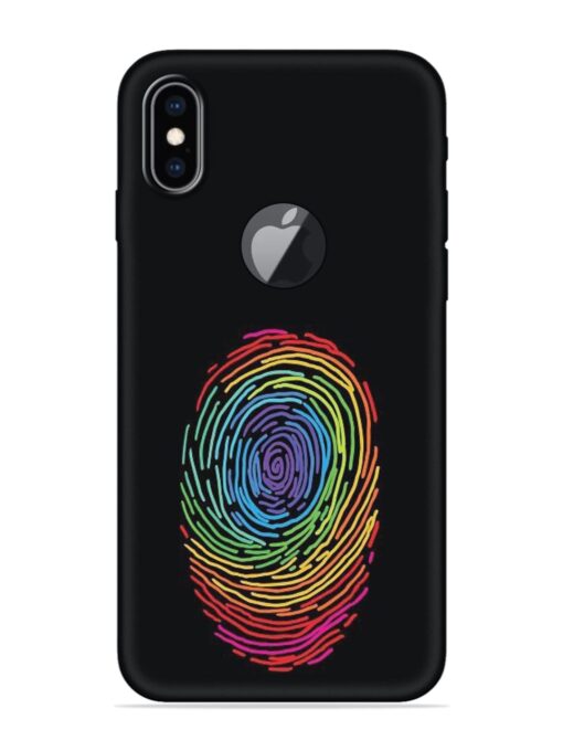 Fingerprint Of Thumb Art Embossed Soft Silicone Case for Apple Iphone Xs Max (Logo Cut)