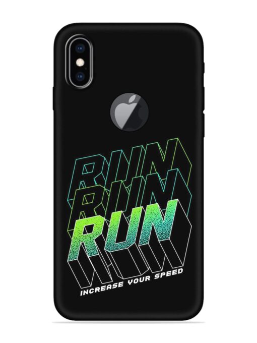 Run Embossed Soft Silicone Case for Apple Iphone Xs Max (Logo Cut)