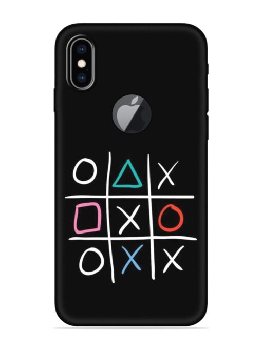 Super Neon Tic-Tac-Toe Embossed Soft Silicone Case for Apple Iphone Xs Max (Logo Cut)