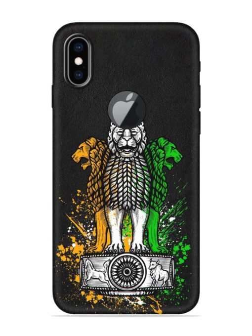 Pillars Of Ashoka Embossed Soft Silicone Case for Apple Iphone Xs Max (Logo Cut) Zapvi