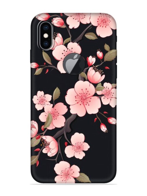 Cherry Blossom Embossed Soft Silicone Case for Apple Iphone Xs Max (Logo Cut)