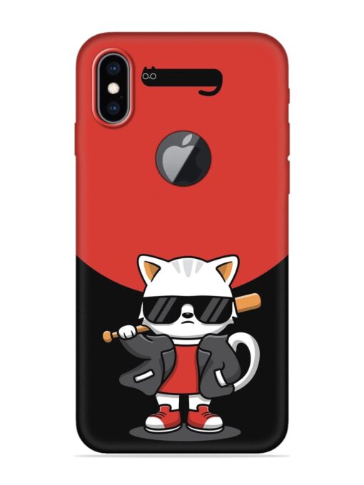 Cool Little Bear Cartoon Embossed Soft Silicone Case for Apple Iphone Xs Max (Logo Cut) Zapvi