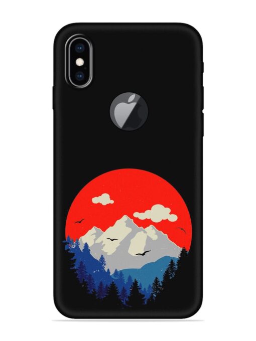 Mountain Abstract Embossed Soft Silicone Case for Apple Iphone Xs Max (Logo Cut)