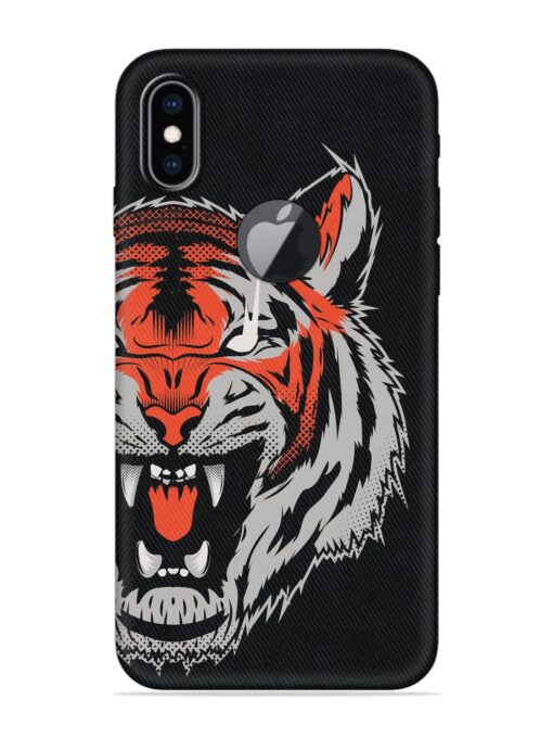 Tiger Aggression Embossed Soft Silicone Case for Apple Iphone Xs Max (Logo Cut)