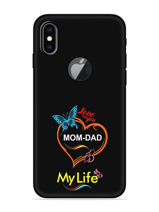 Love You Mom Dad Embossed Soft Silicone Case for Apple Iphone Xs Max (Logo Cut) Zapvi