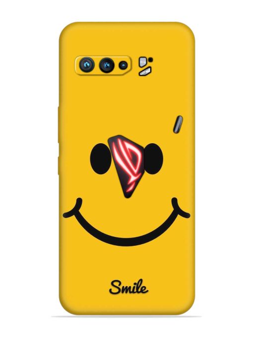 Yellow Smiley Embossed Soft Silicone Case for Asus Rog 3 Zapvi