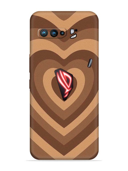 Brown Heart Embossed Soft Silicone Case for Asus Rog 3 Zapvi