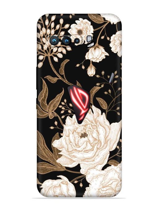 Peonies Roses Floral Embossed Soft Silicone Case for Asus Rog 3 Zapvi