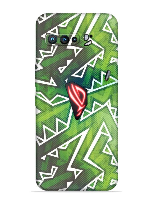 Green Graffiti Seamless Embossed Soft Silicone Case for Asus Rog 3