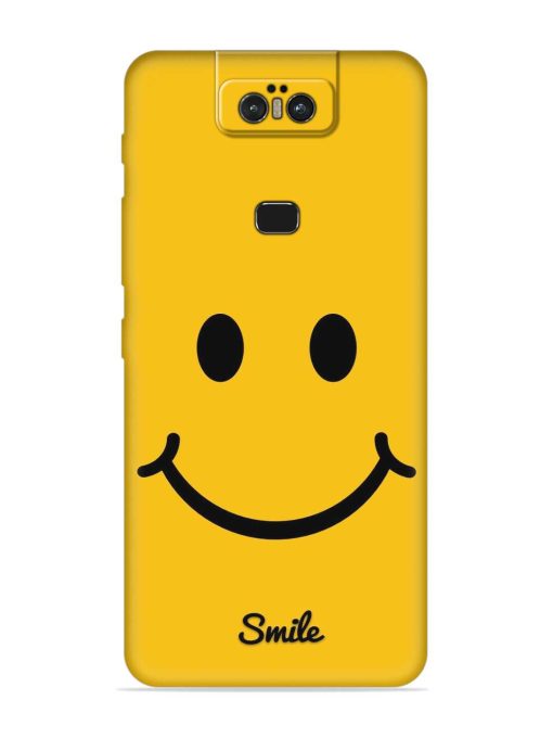 Yellow Smiley Embossed Soft Silicone Case for Asus Zenfone 6Z Zapvi