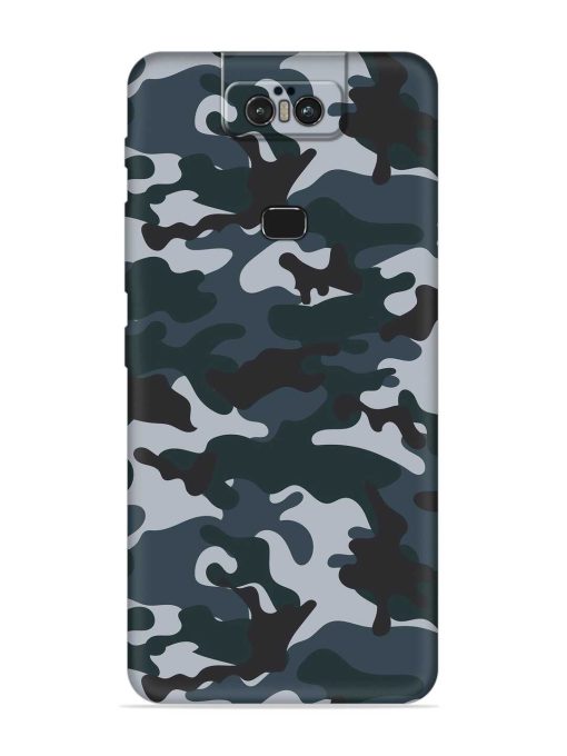 Dark Blue Army Military Art Embossed Soft Silicone Case for Asus Zenfone 6Z Zapvi