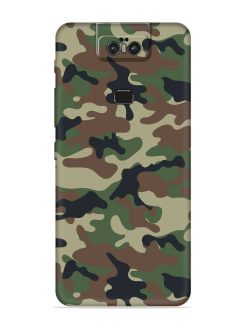 Army Military Camouflage Dark Green Embossed Soft Silicone Case for Asus Zenfone 6Z