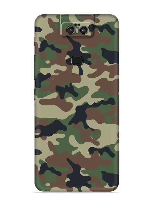 Army Military Camouflage Dark Green Embossed Soft Silicone Case for Asus Zenfone 6Z Zapvi