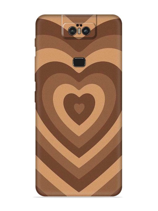 Brown Heart Embossed Soft Silicone Case for Asus Zenfone 6Z Zapvi