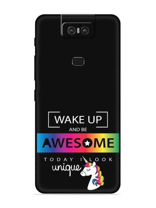 Inspirational Quote Unicorn Embossed Soft Silicone Case for Asus Zenfone 6Z Zapvi