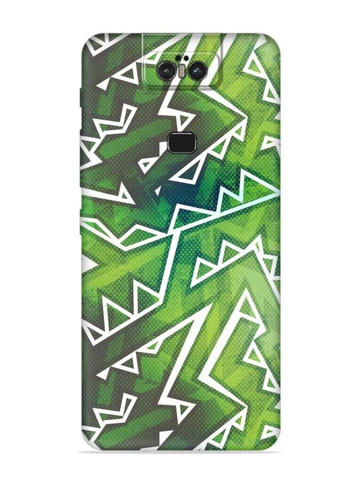 Green Graffiti Seamless Embossed Soft Silicone Case for Asus Zenfone 6Z Zapvi