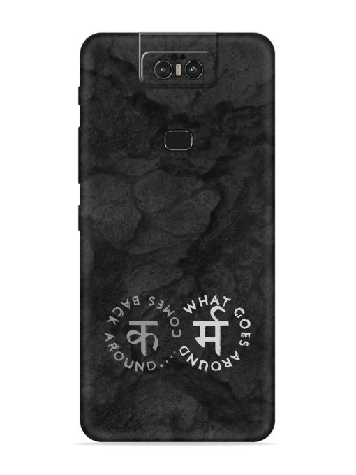 Karma Hindi Word Embossed Soft Silicone Case for Asus Zenfone 6Z Zapvi