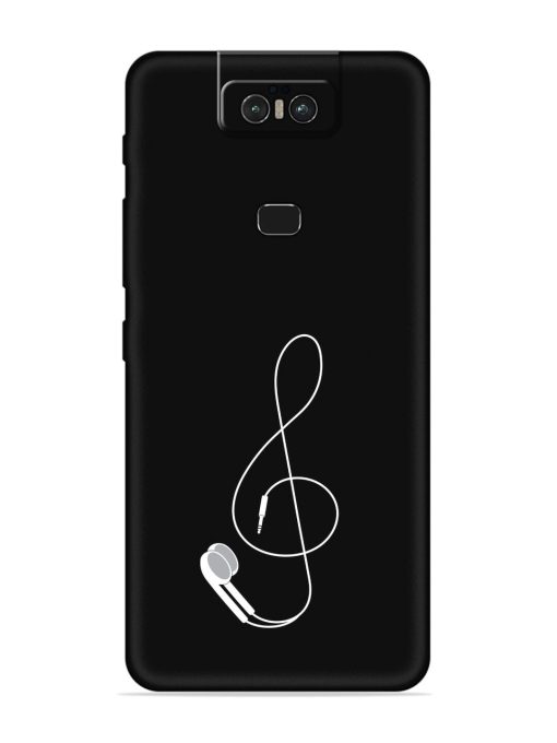 Music Earphone Vector Embossed Soft Silicone Case for Asus Zenfone 6Z Zapvi