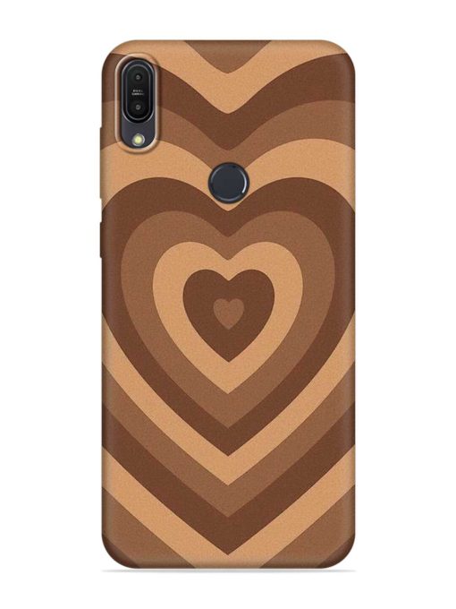 Brown Heart Embossed Soft Silicone Case for Asus Zenfone Max Pro M1 Zb601Kl