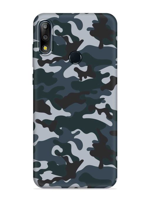 Dark Blue Army Military Art Embossed Soft Silicone Case for Asus Zenfone Max Pro M2