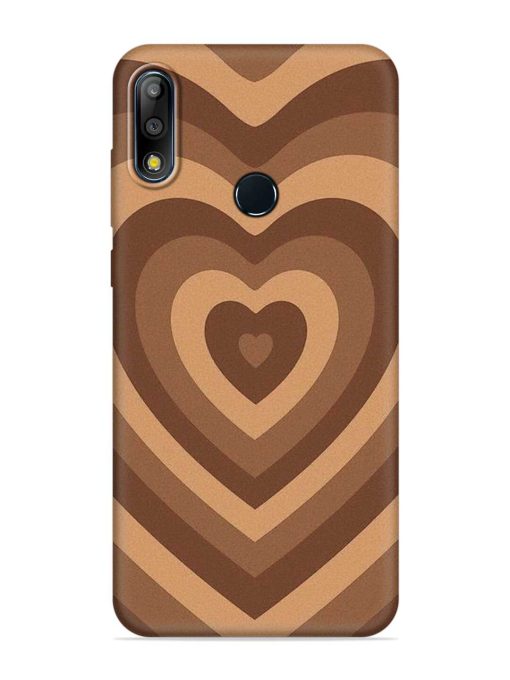 Brown Heart Embossed Soft Silicone Case for Asus Zenfone Max Pro M2