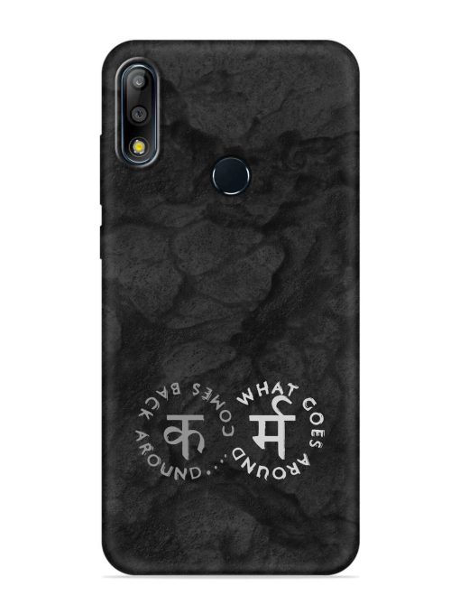 Karma Hindi Word Embossed Soft Silicone Case for Asus Zenfone Max Pro M2 Zapvi