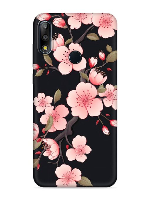 Cherry Blossom Embossed Soft Silicone Case for Asus Zenfone Max Pro M2 Zapvi