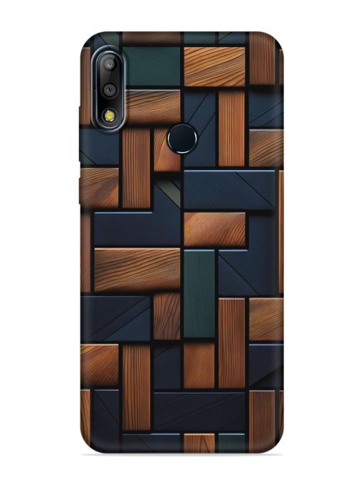 Wooden Background Cubes Embossed Soft Silicone Case for Asus Zenfone Max Pro M2