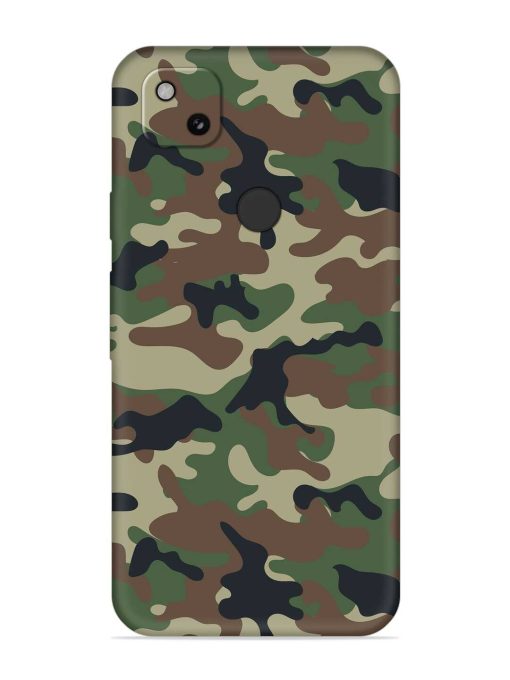 Army Military Camouflage Dark Green Embossed Soft Silicone Case for Google Pixel 4A