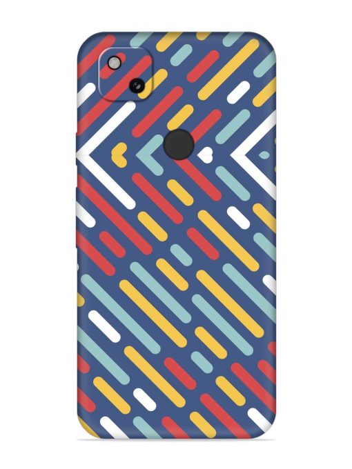 Colored Lines Embossed Soft Silicone Case for Google Pixel 4A Zapvi