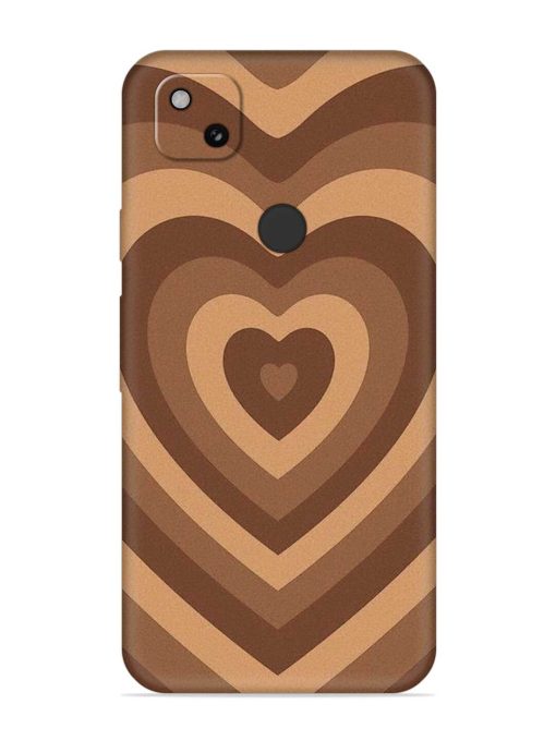 Brown Heart Embossed Soft Silicone Case for Google Pixel 4A