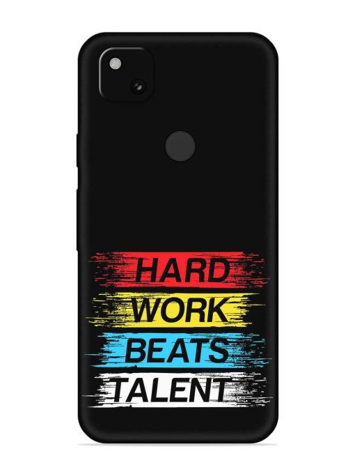 Hard Work Beats Embossed Soft Silicone Case for Google Pixel 4A Zapvi