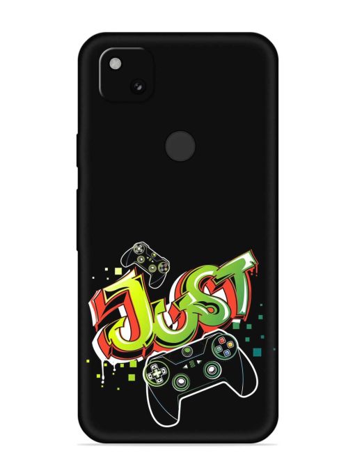 Graffiti Gamepad Illustration Embossed Soft Silicone Case for Google Pixel 4A Zapvi