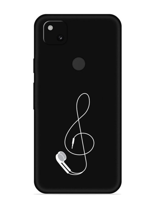 Music Earphone Vector Embossed Soft Silicone Case for Google Pixel 4A