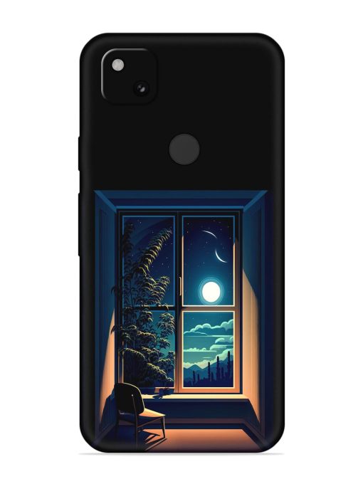 Night View At Window Embossed Soft Silicone Case for Google Pixel 4A Zapvi