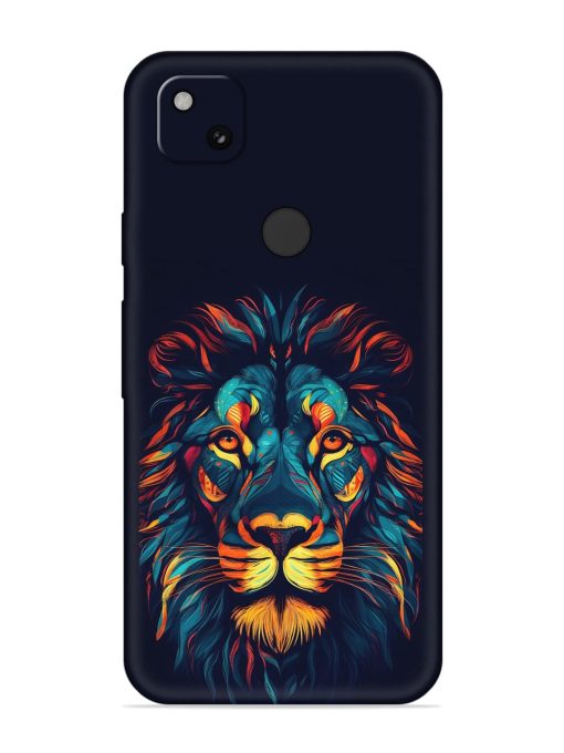 Colorful Lion Embossed Soft Silicone Case for Google Pixel 4A Zapvi