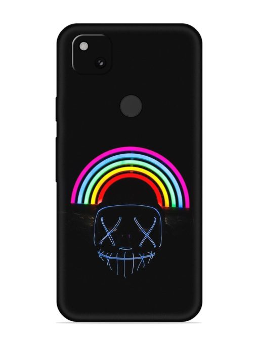 Mask Rainbow Embossed Soft Silicone Case for Google Pixel 4A Zapvi