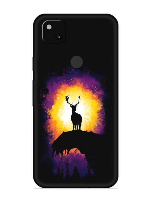 Elk Animal Art Embossed Soft Silicone Case for Google Pixel 4A Zapvi