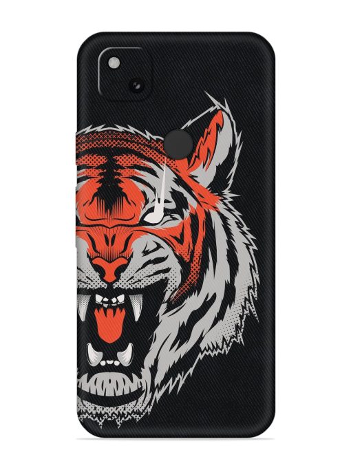 Tiger Aggression Embossed Soft Silicone Case for Google Pixel 4A