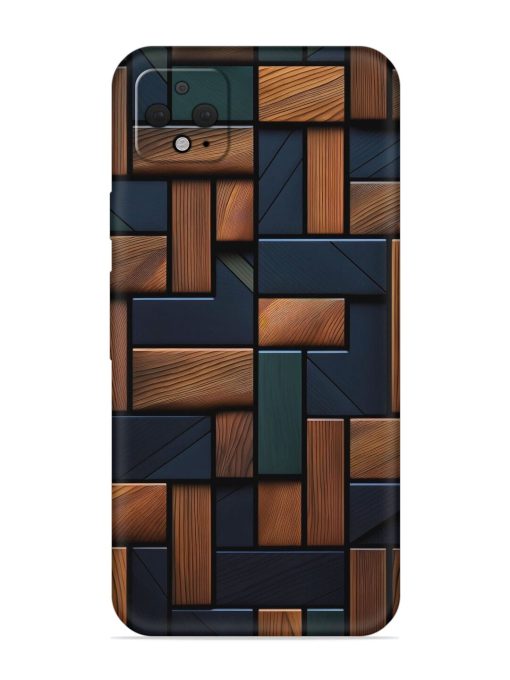 Wooden Background Cubes Embossed Soft Silicone Case for Google Pixel 4 Xl