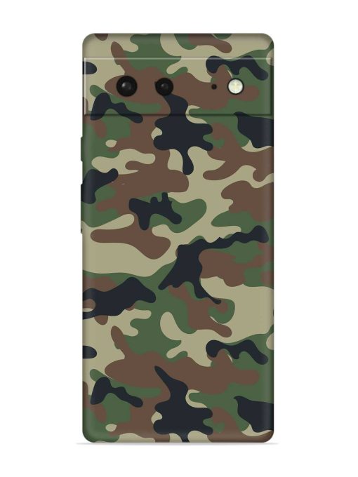 Army Military Camouflage Dark Green Embossed Soft Silicone Case for Google Pixel 6 Zapvi