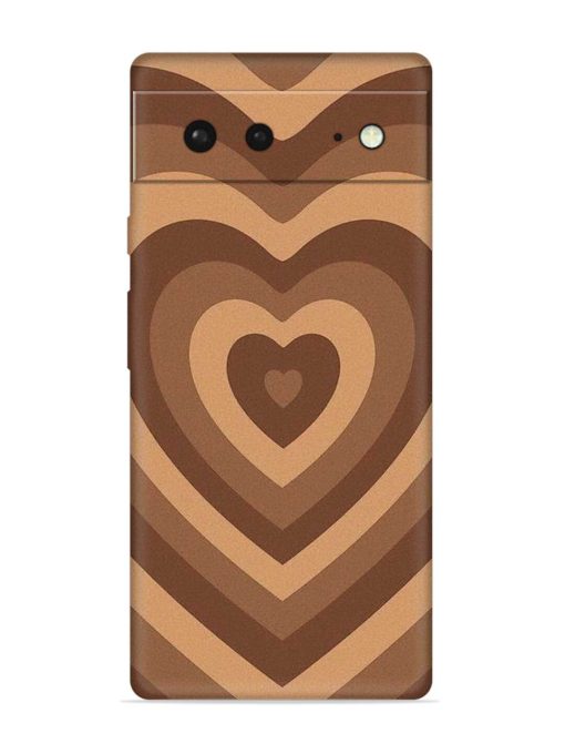 Brown Heart Embossed Soft Silicone Case for Google Pixel 6 Zapvi