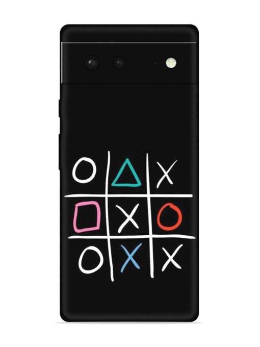 Super Neon Tic-Tac-Toe Embossed Soft Silicone Case for Google Pixel 6 Zapvi