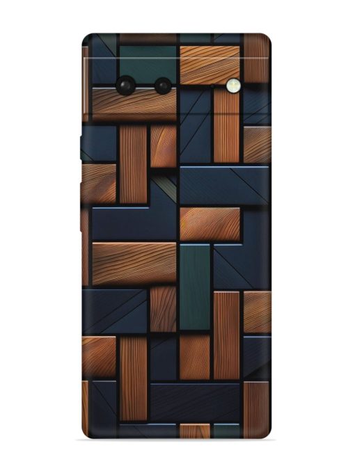 Wooden Background Cubes Embossed Soft Silicone Case for Google Pixel 6